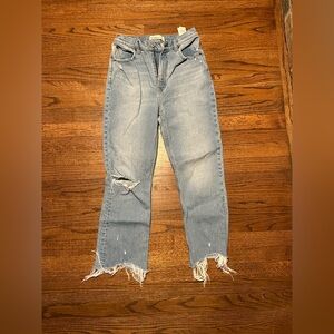 Abercrombie & Fitch Frayed Hem Light Blue Jeans